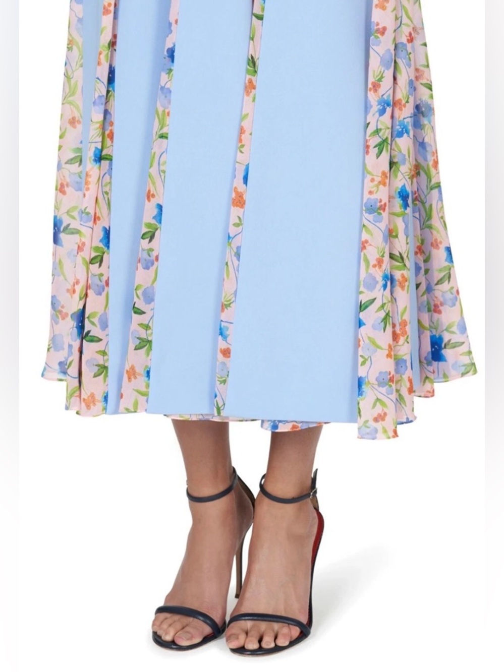 CAROLINA HERRERA SLEEVELESS HALTER GODET MIDI DRESS LAKE BLUE size 6 NEW - Picture 15 of 15